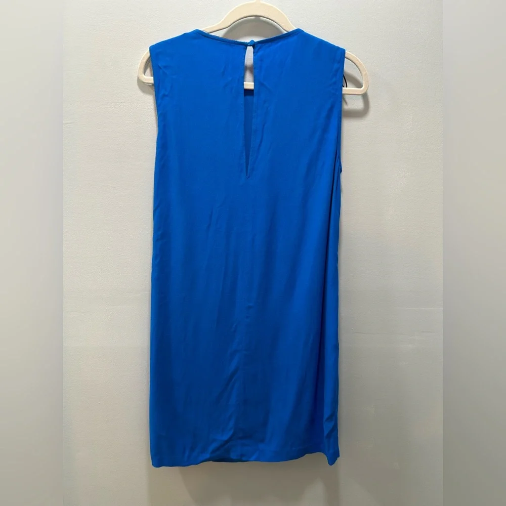 Zara NWT retail $249 Blue Draped Mini Dress - Picture 4 of 7